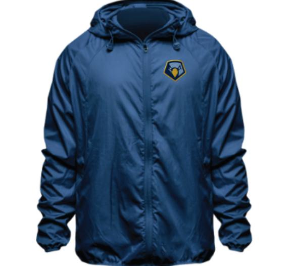 Navy Full Zip Raincoat